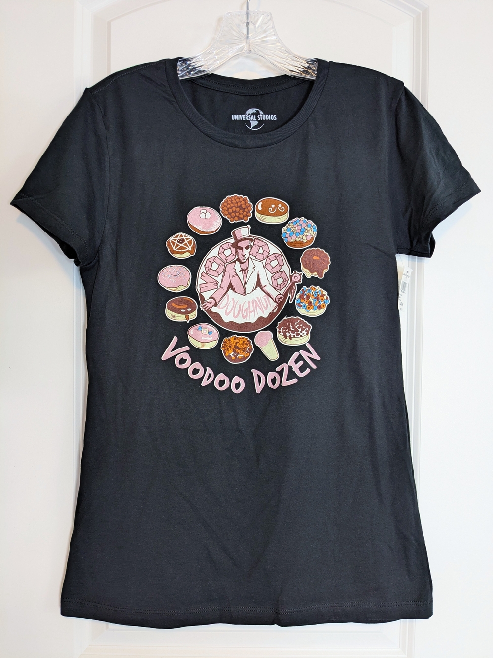 Universal Studios Women's Voodoo Doughnut Tee with 'Voodoo Dozen' Graphic NWT L*